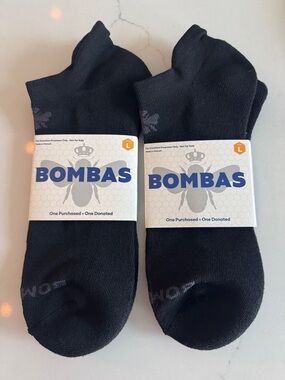 Bombas NWT 2 Pair  Unisex Size: Large Ankle Socks Color: Black
